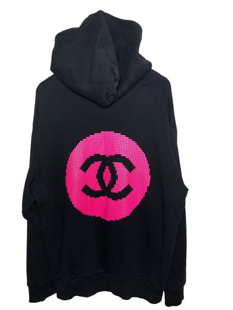 chanel blue big logo hoodie|chanel pullovers.